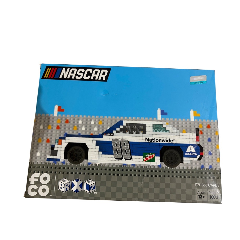 FOCO NASCAR Dale Earnhardt Jr 88 BRXLZ Car 1072pc White Blue Racing, Sports, New